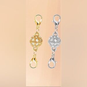 2 Magnetic Clasp For Easily Close/Open Necklace Or Bracelet.Gold color & Silver